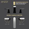 Anzzi 2-Handle 3-Hole Widespread Bathroom Faucet, Matte Black Brushed Nickel L-AZ902MB-BN